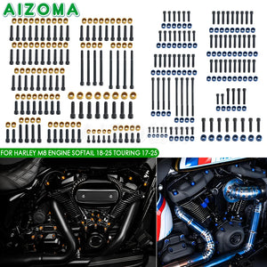 Kit de caches de vis moteur décoratifs pour Harley-Davidson M8 Softail Breakout, Low Rider, Street, Fat Bob (2018-2025), Touring (2017-2025) – photo 1/13