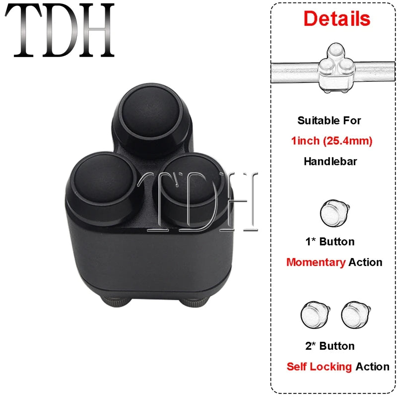 Commodo 2 ou 3 boutons pour Harley guidon 22/25 mm - vue 23
