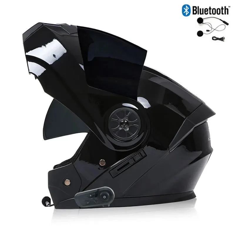 Casque moto modulable noir avec double écran - vue 8