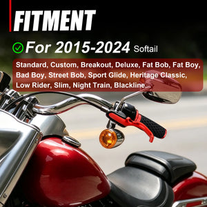 Leviers de frein et d'embrayage courts 3 doigts (Shorty) - Harley-Davidson Softail 2015-2024 – photo 2/13