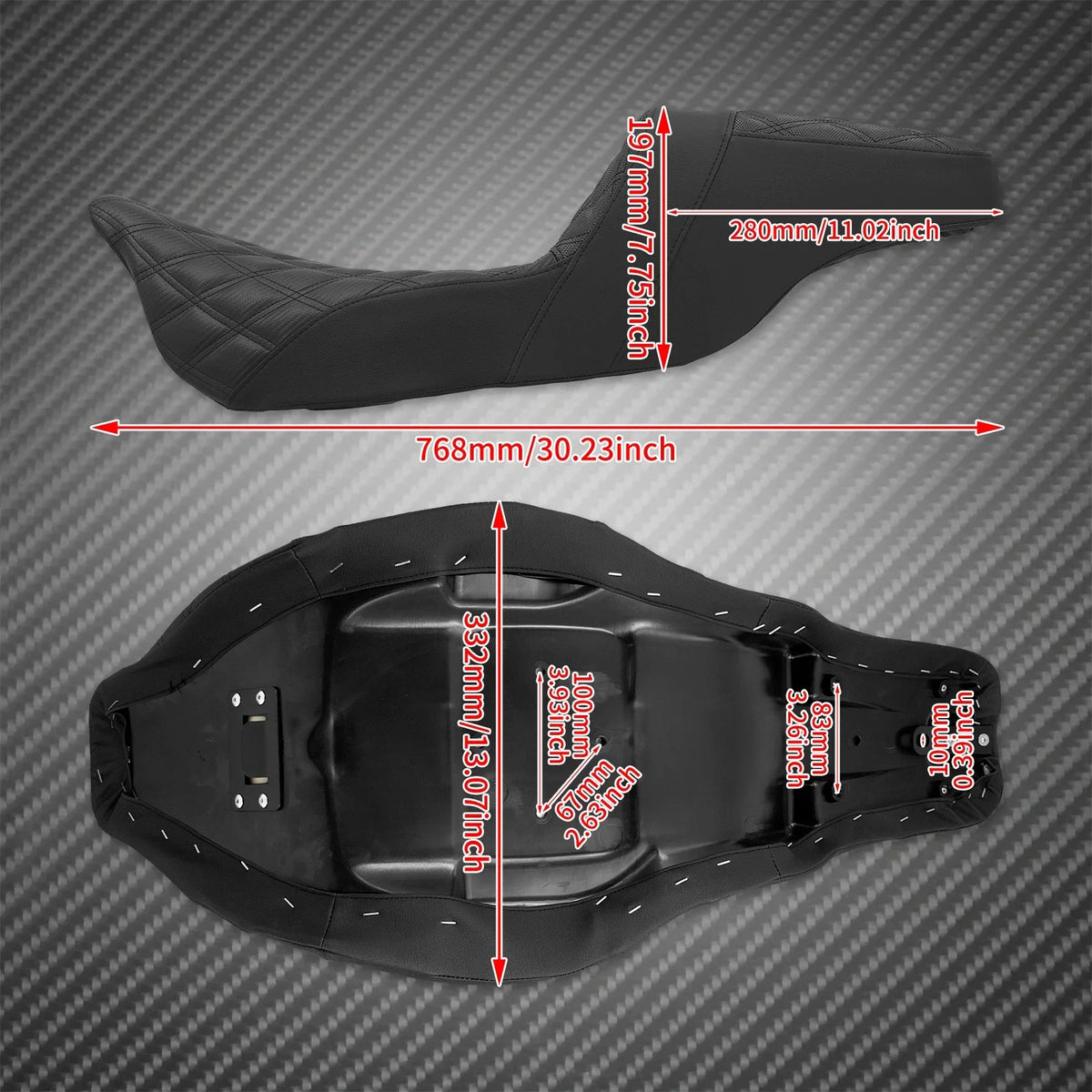 Selle deux places pilote/passager en similicuir - Harley Touring Road Glide, FLHT, FLHR, FLHX 2009-2025 – photo 6/6