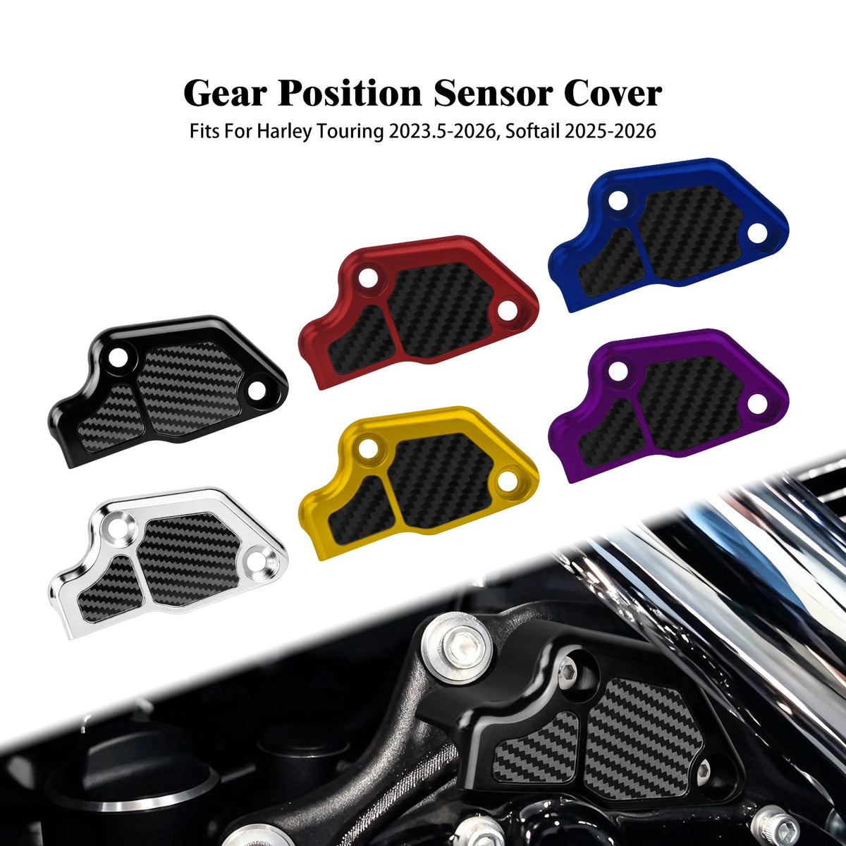 Cache de Capteur de Position de Vitesse Effet Carbone - Harley-Davidson Touring 2023.5-2026 et Softail 2025-2026 – photo 1/12