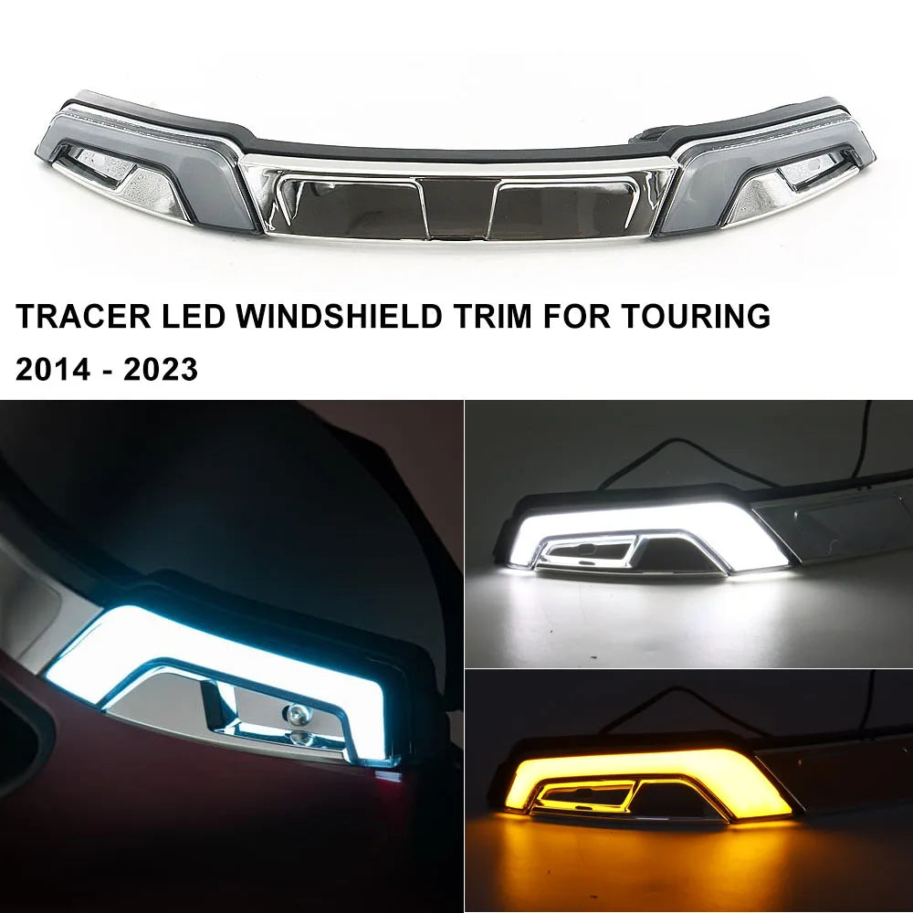 Kit d'Éclairage LED de Contour de Pare-brise pour Harley Touring Street Glide 2014-2023 – photo 1/8