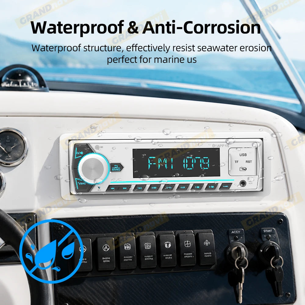 Autoradio marine 1 DIN Bluetooth avec lecteur MP3, écran LCD, AM/FM/RDS - vue 5