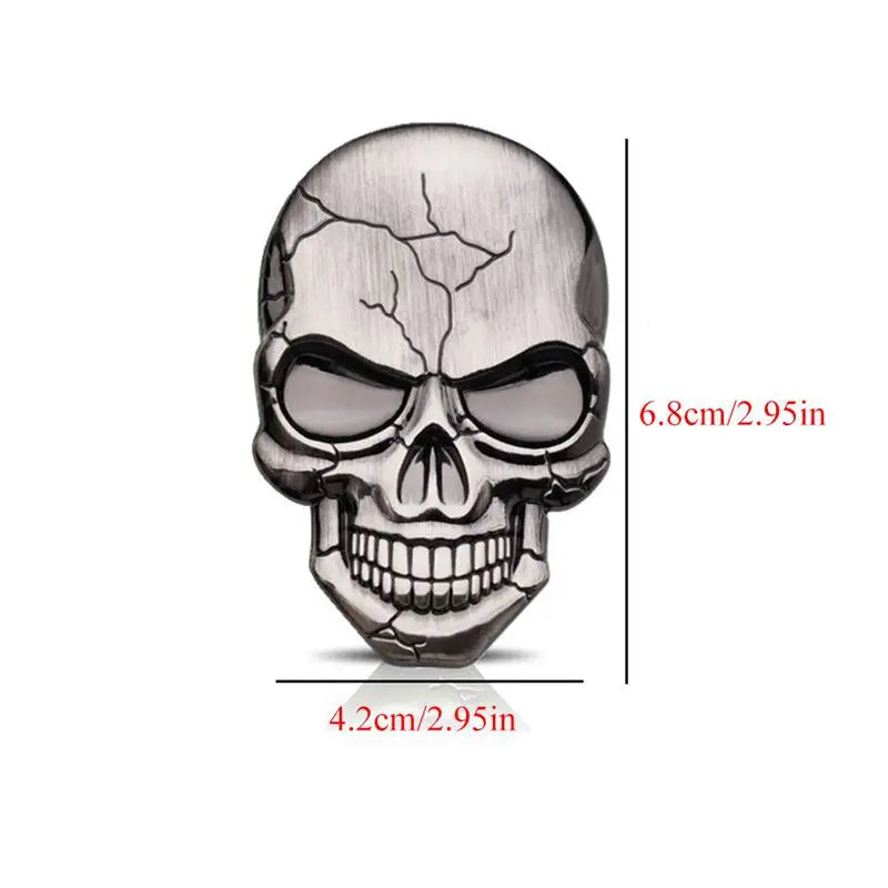 Badge autocollant 3D tête de mort en métal pour moto - vue 4
