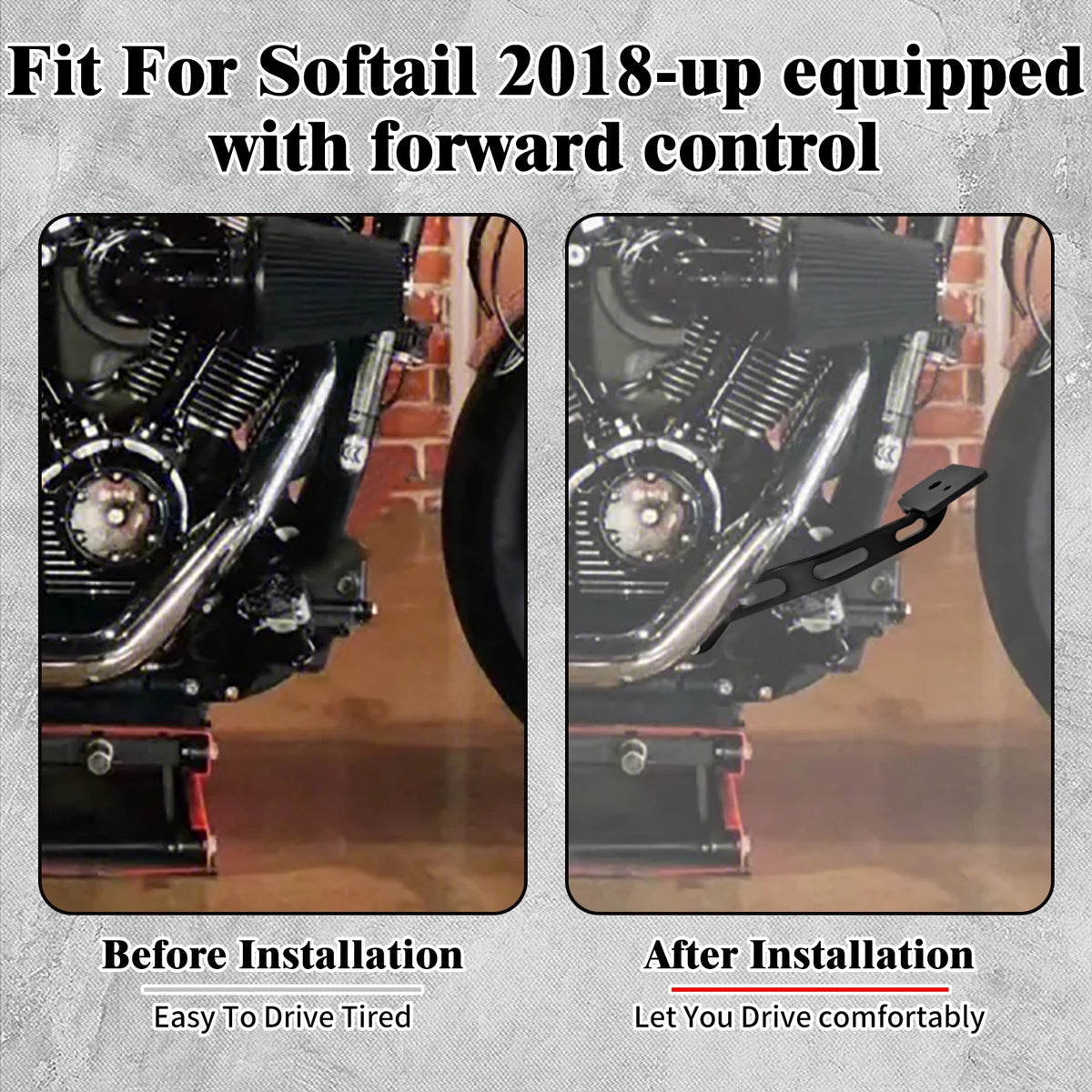 Levier de Frein Arrière pour Commandes Avancées - Harley-Davidson Softail Fat Bob, Low Rider, Standard, FLSB, FXDR 2018 et plus – photo 2/8