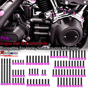 Kit de boulons et caches colorés pour moteur Harley Softail - vue 11