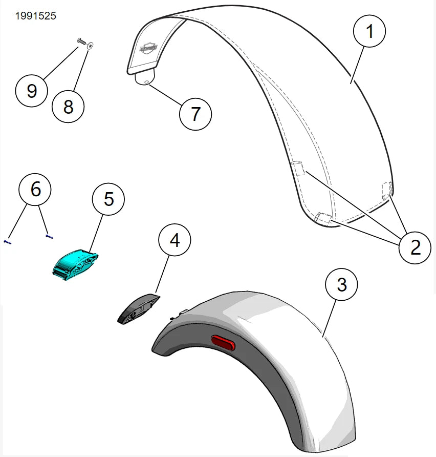 Housse de Protection de Garde-boue Arrière pour Harley Trike Road Glide 3, Freewheeler 2026+ – photo 3/7