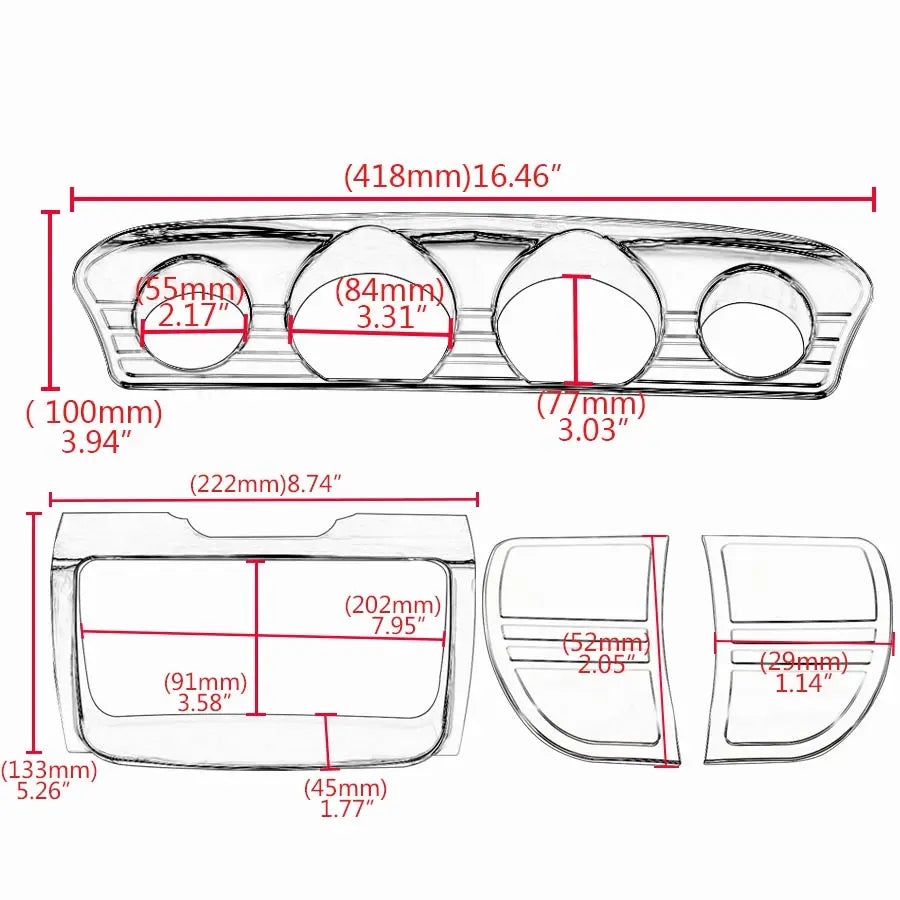 Garnitures de carénage chromées pour Harley Touring - vue 1