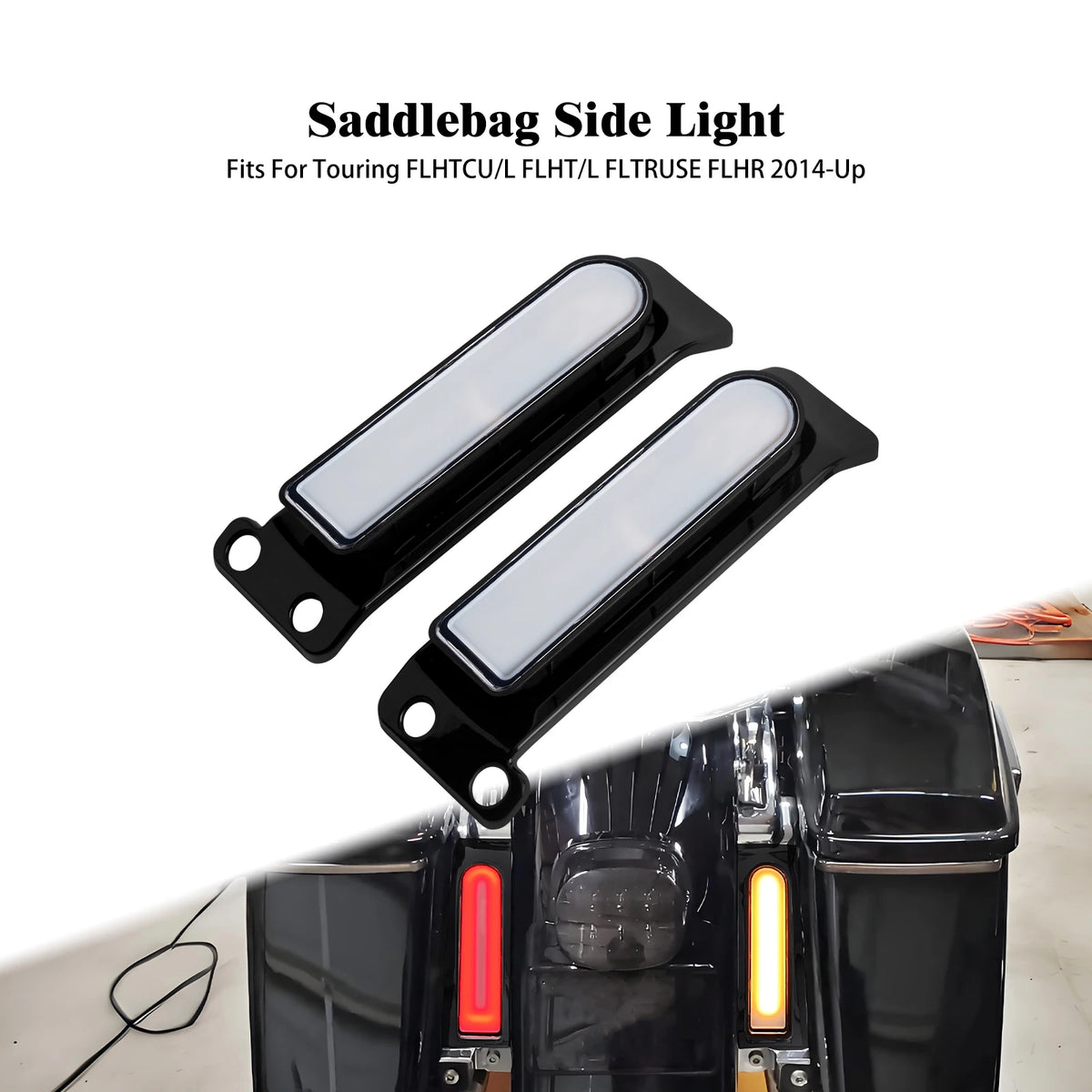 Feu LED de remplissage garde-boue/sacoche avec clignotant latéral arrière pour Harley Touring - vue 8