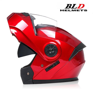 Casque moto modulable noir mentonnière relevée - vue de profil - vue 12