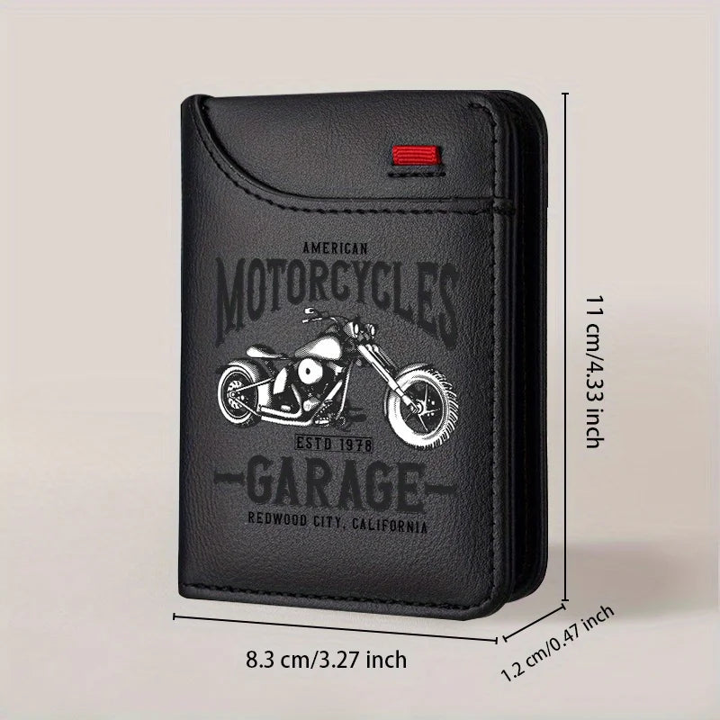 Portefeuille biker marron en cuir PU multi-cartes - vue 2