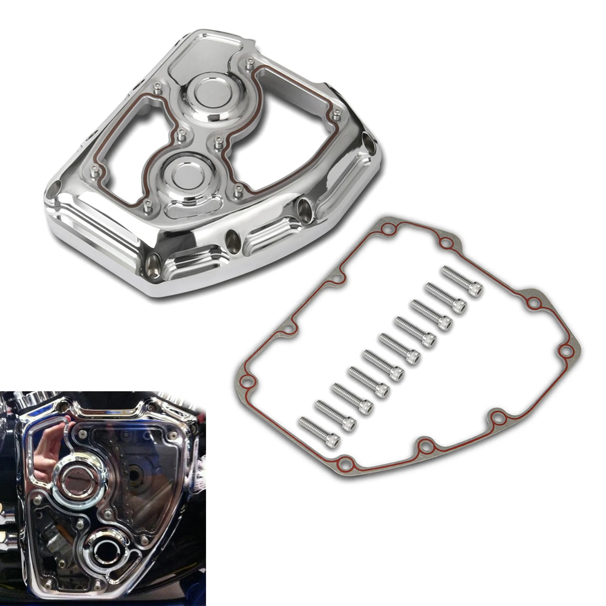 Carter de came transparent aluminium pour Harley Twin Cam - vue 8