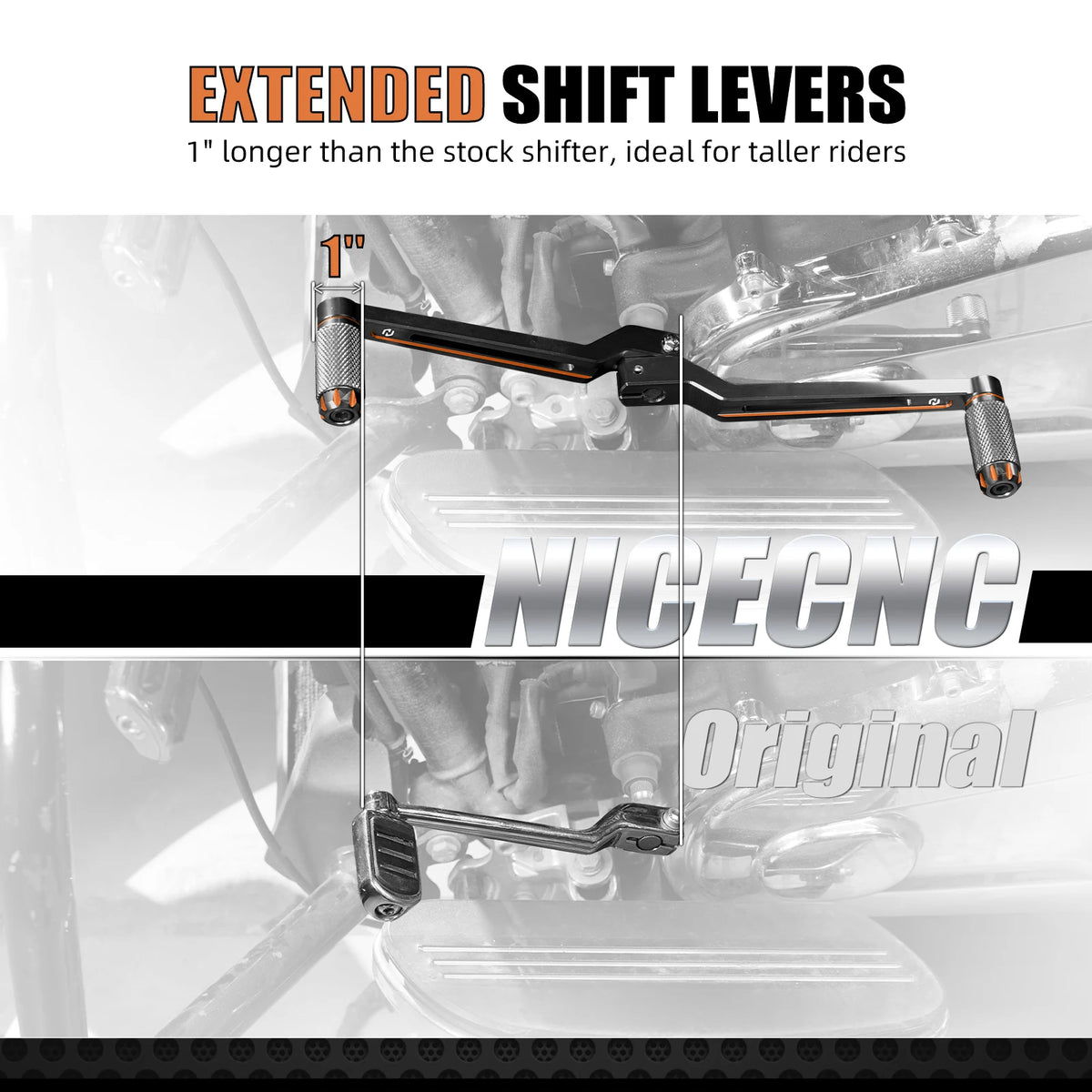 Levier de Sélecteur Rallongé (+1 Pouce) Aluminium - Harley-Davidson Street Glide, Road King, Road Glide – photo 2/9
