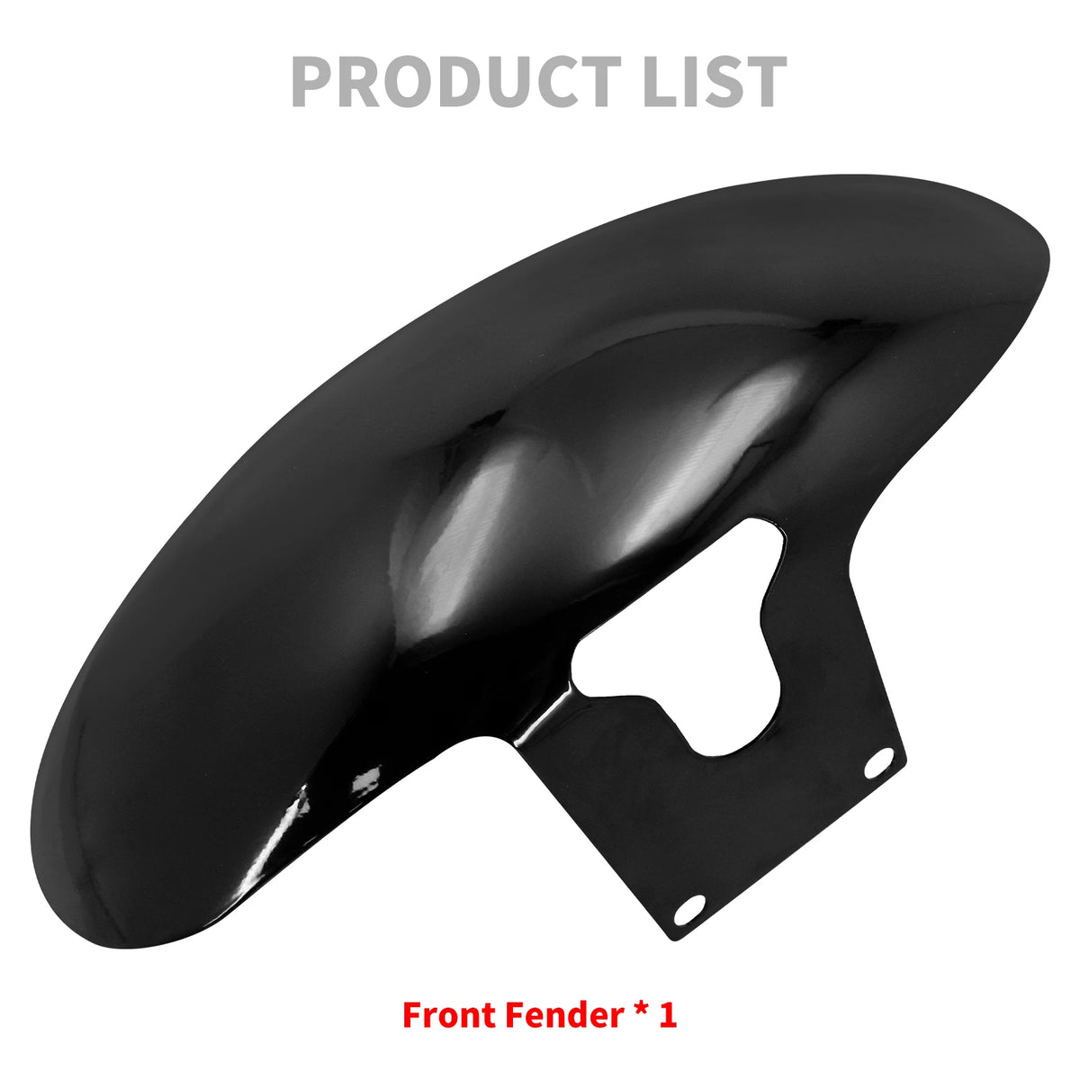 Garde-boue avant en fer noir brillant pour Harley Softail Fat Boy - vue 4