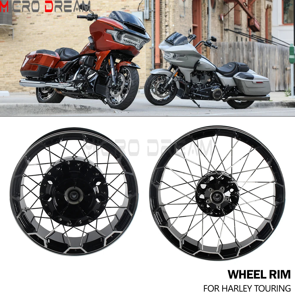 Jantes Avant 21x3,5'' Double Disque et Arrière 18x5'' à Rayons - Harley-Davidson Touring 2021 et plus (freins ABS) – photo 1/6
