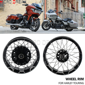 Jantes Avant 21x3,5'' Double Disque et Arrière 18x5'' à Rayons - Harley-Davidson Touring 2021 et plus (freins ABS) – photo 1/6