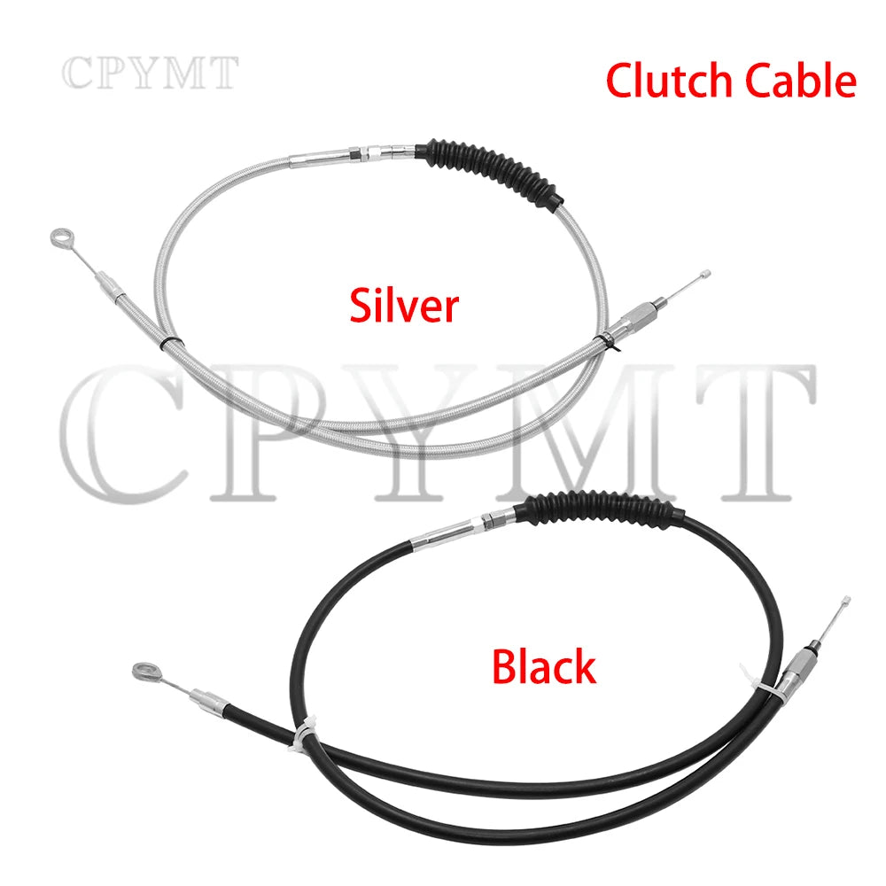 Câble d'embrayage moto noir/argent pour Harley-Davidson Dyna, Softail, Fat Boy, Road King, Sportster Iron XL883/XL1200