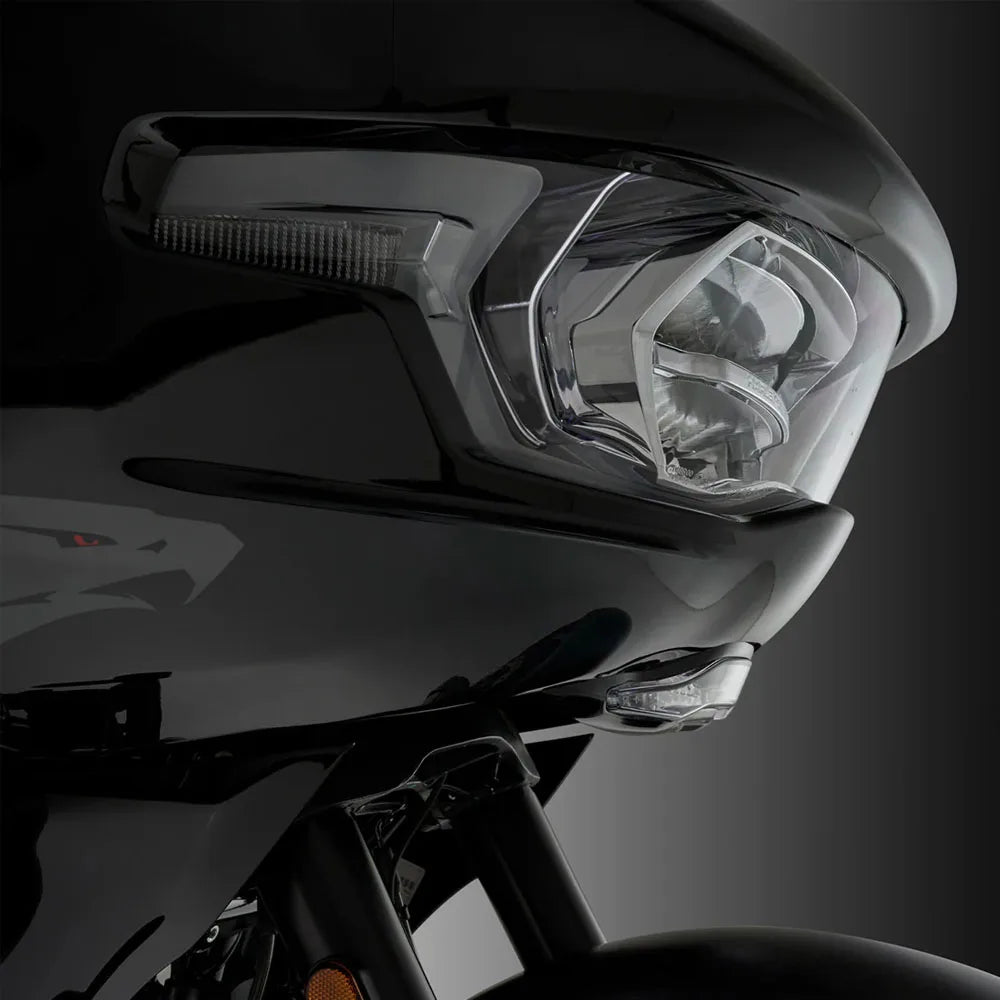 Feux de Carénage LED GOAT-E Chrome ou Noir, Ambre/Blanc pour Harley Road Glide – photo 4/8