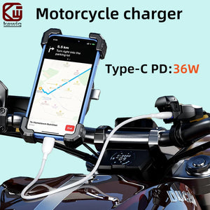 Chargeur rapide moto Kewig B10C PD3.0 USB-C 36W avec voltmètre et interrupteur, étanche - vue 3