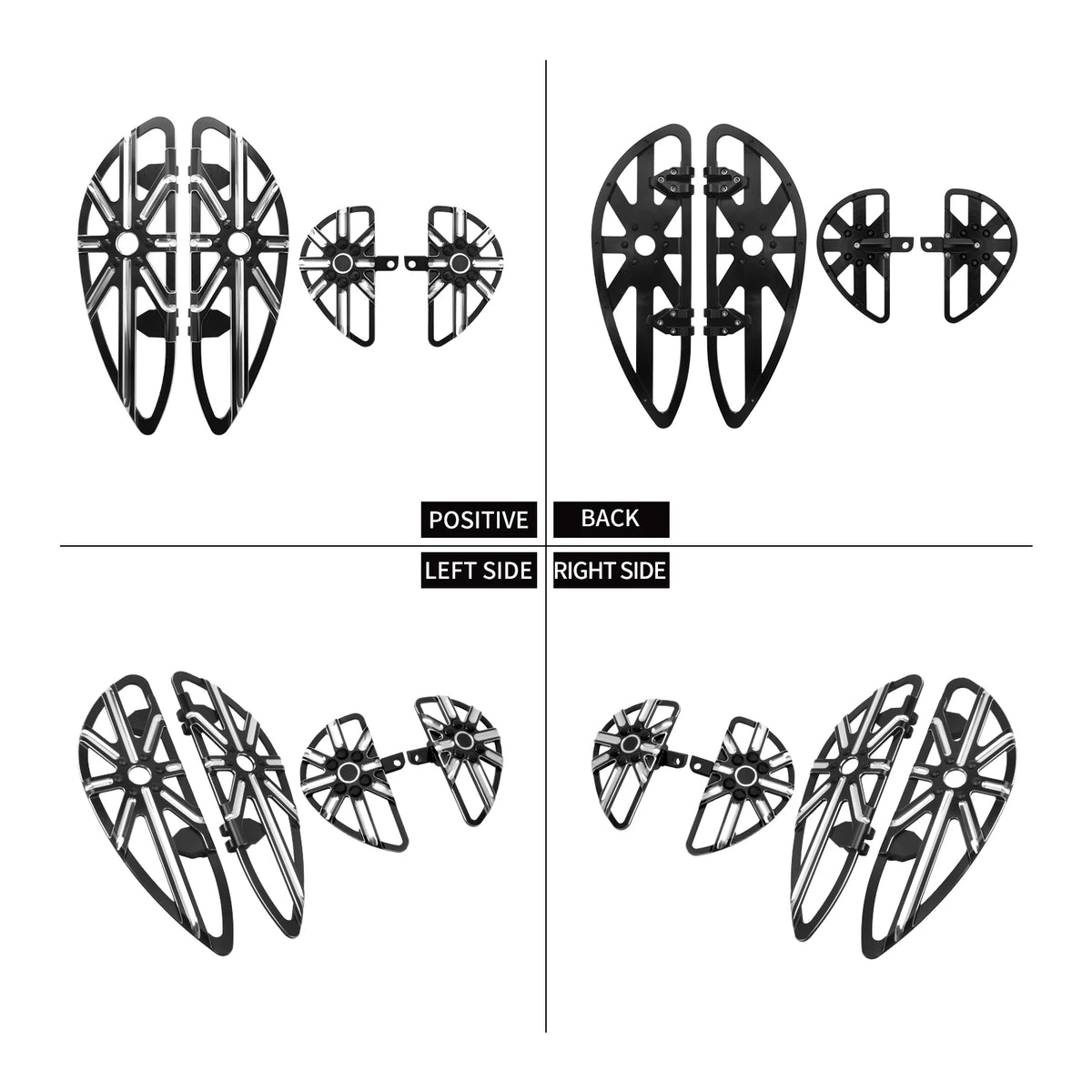 Repose-pieds usinés en aluminium noir pour moto Harley-Davidson - vue 4