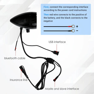 Haut-parleurs moto Bluetooth avec télécommande – 50 W, étanche IP65, montage guidon 26-33 mm - vue 4