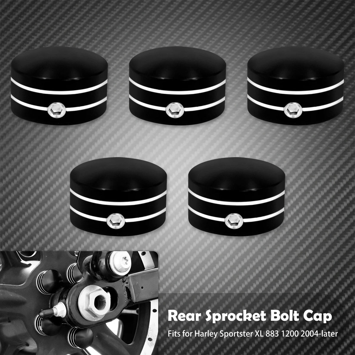 Kit de Caches Vis Plates de Pignon Arrière - Harley-Davidson Touring, Sportster XL883, Softail Fat Boy FXBB – photo 7/8