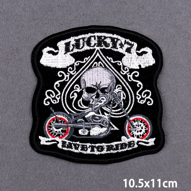 Écusson brodé Live To Ride motard punk à coudre ou repasser sur veste - vue 8