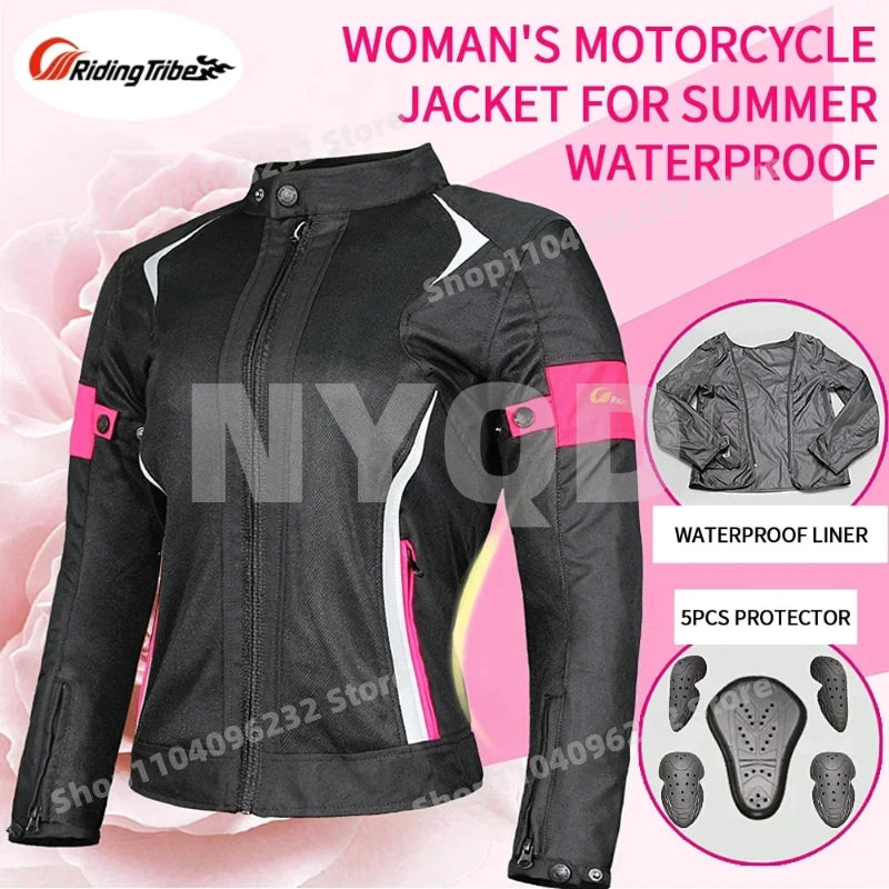 Blouson moto femme d'hiver avec doublure polaire - vue 1