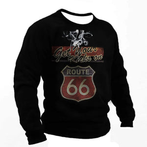 T-shirt manches longues homme Route 66, style biker vintage - vue 2