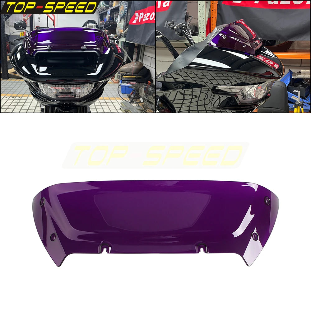 Pare-brise fendu bleu pour Harley Road Glide - vue 18
