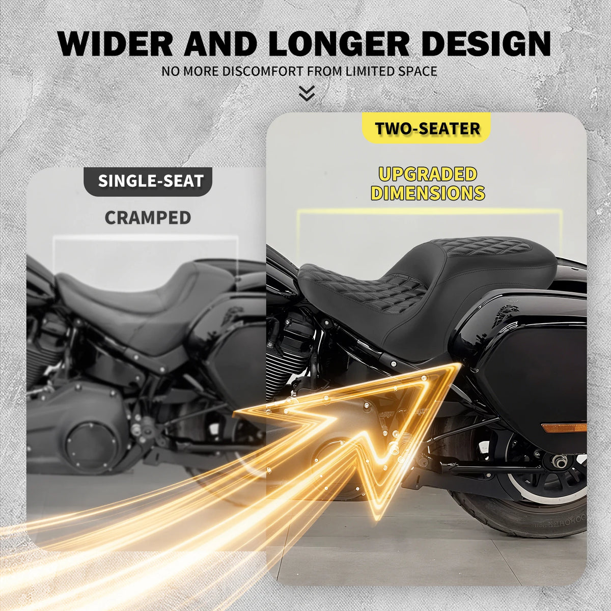 Selle biplace confort pour Harley-Davidson Softail Sport Glide, Low Rider S/ST (2018-2024)