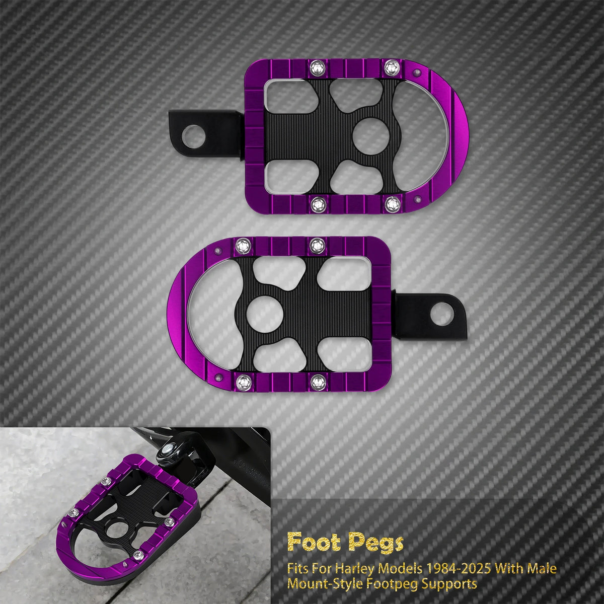 Repose-pieds / repose-pieds passager pour Harley-Davidson Sportster XL 883 1200 Touring Softail Dyna Electra Glide Low Rider – photo 12/12