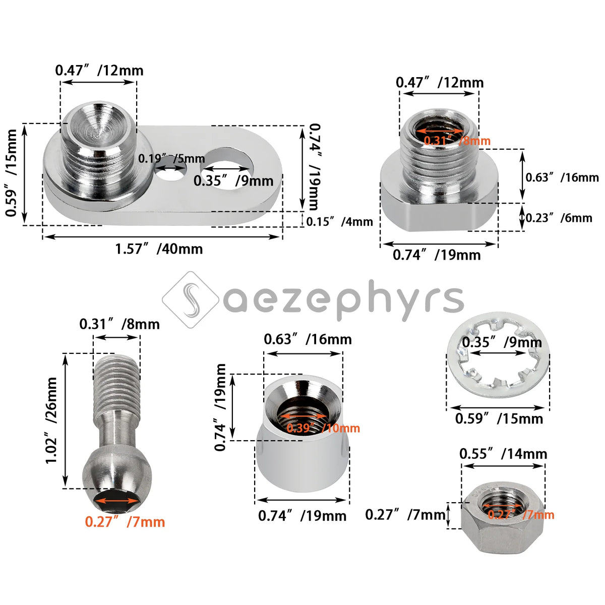 Kit de supports pivotants de déport de clignotants avant - Harley Softail, Sportster, Dyna – photo 5/7