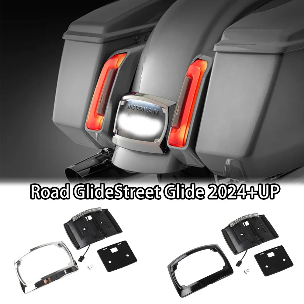 Kit de Relocalisation de Plaque LED avec Feu Stop Intégré, Lentille Fumée - Harley-Davidson Street Glide, Road Glide ST, CVO 2023-2024 – photo 1/8