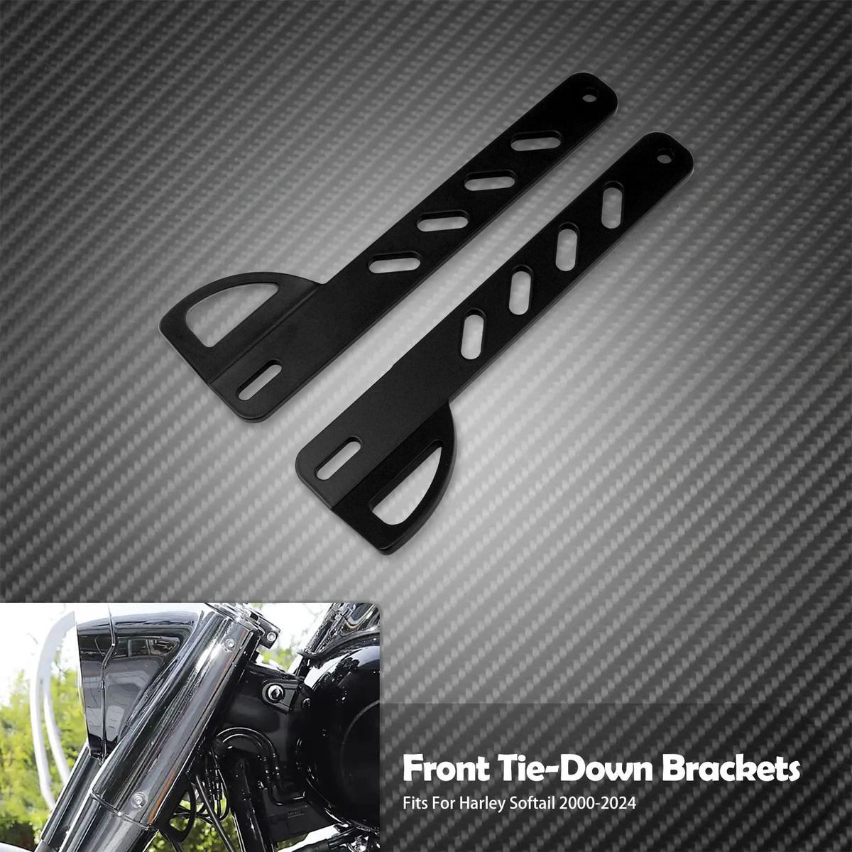 Supports avant d'arrimage (tie down) - Harley Softail 2000-2024, Breakout, Fat Boy, Standard, Slim FLFB, FXBB – photo 7/8