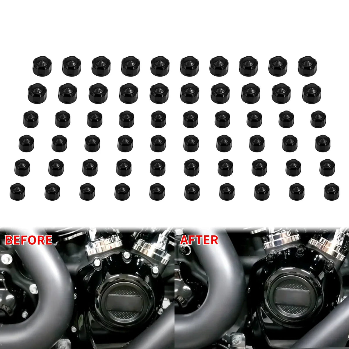 Lot de caches de boulons moteur chromés pour moto Harley-Davidson - vue 7