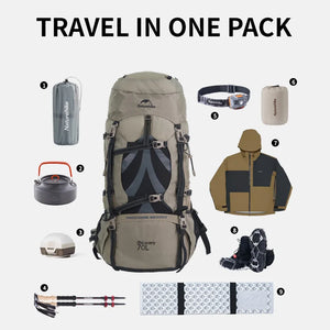 Sac à dos de trekking Naturehike noir 70 litres - vue 2