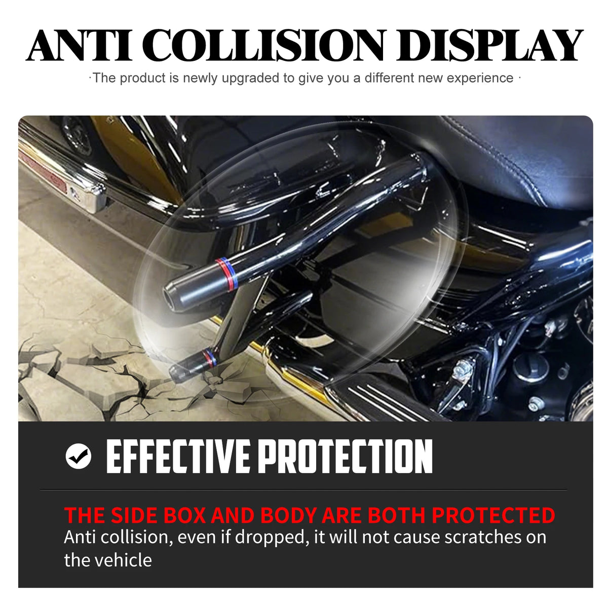 Arceau noir de protection arrière de sacoche Harley - vue 4