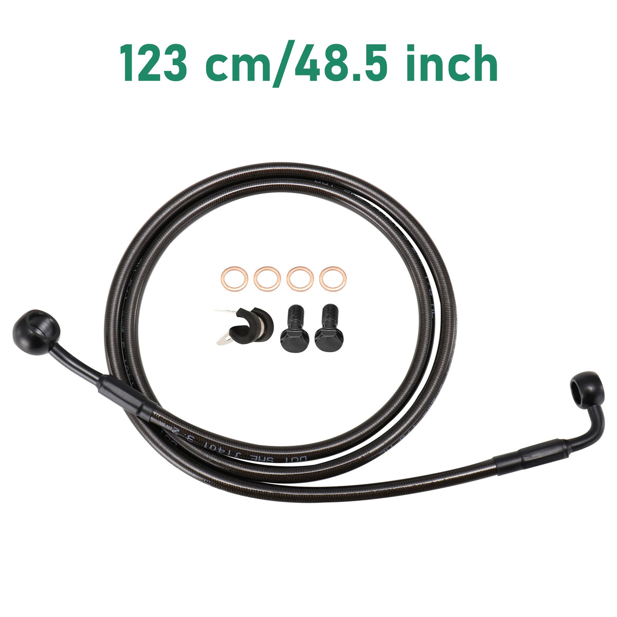 Durite de Frein Avant Hydraulique Tressée (123/128 cm) - Harley-Davidson Dyna 2007-2017 et Softail 2000-2015 sans ABS – photo 8/10