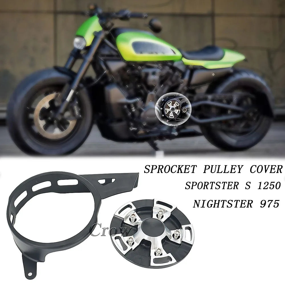 Cache de Poulie/Pignon Arrière CNC pour Harley Sportster S, Nightster 975 – photo 1/7