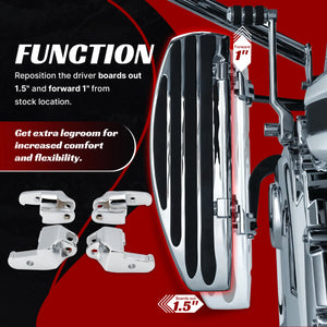 Supports de déport des marchepieds conducteur pour Harley-Davidson Touring et Trike 1997-2016 – photo 4/6