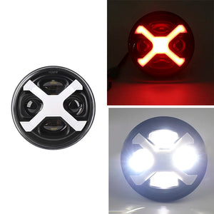 Phare LED style X 5,75 pouces avec feu de jour ambre pour moto rétro Harley Sportster et Scout - vue 15