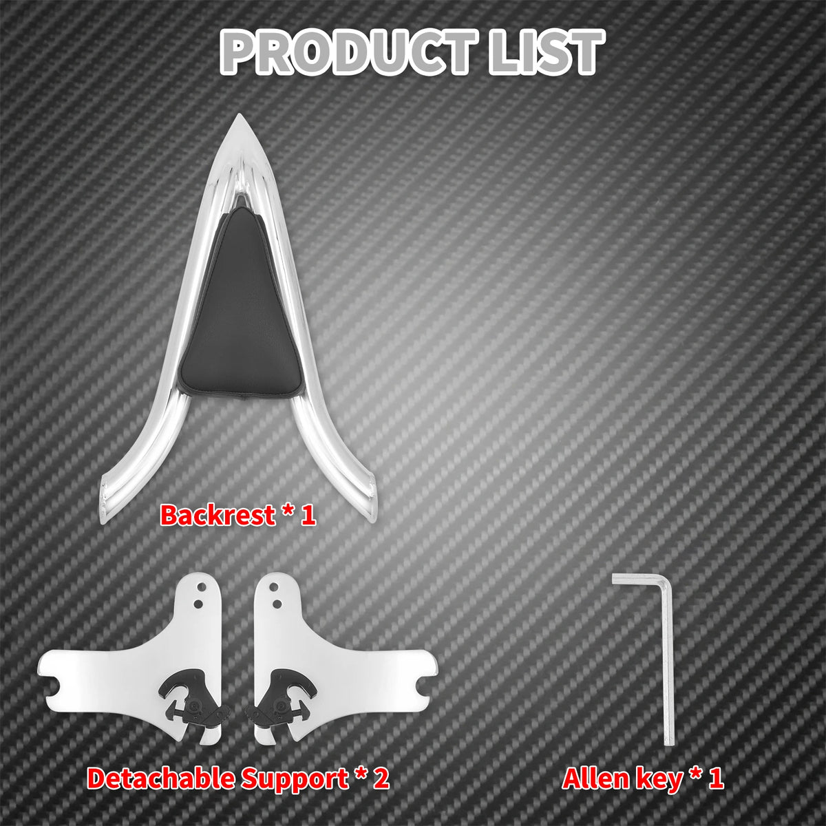 Dossier Passager Amovible Chromé (Sissy Bar) - Harley-Davidson Touring Road King, Street Glide, Electra Glide 1997-2008 – photo 6/7