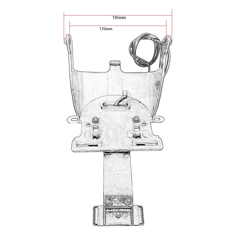 Support de plaque déporté pour Harley Sportster - vue 2
