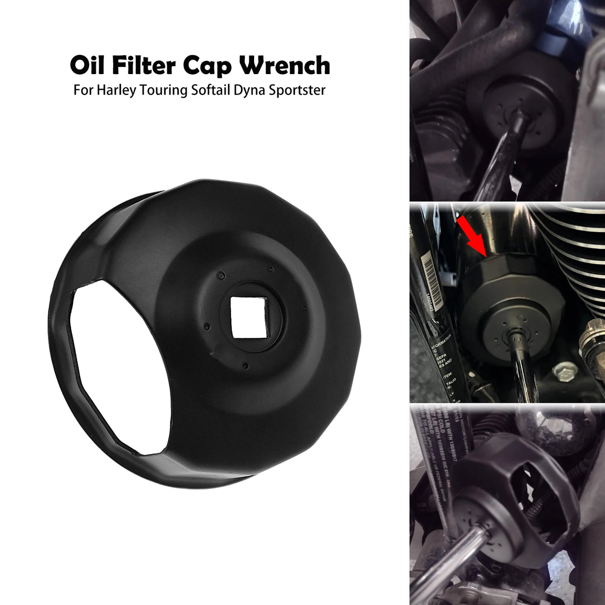 Clé de filtre à huile pour Harley Touring Softail Dyna Sportster - vue 1