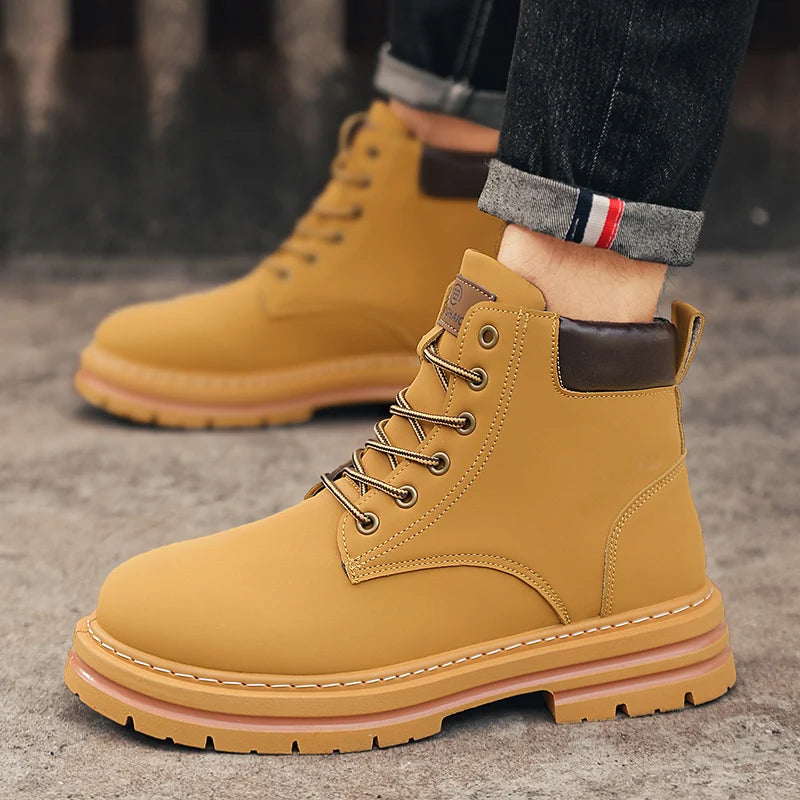 Bottines motard mixte beige - vue de face