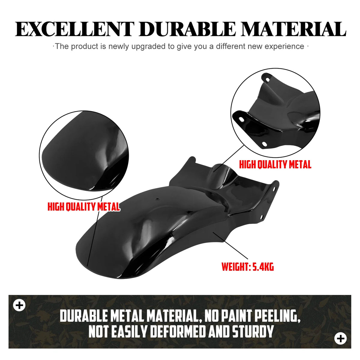 Garde-boue arrière court en acier noir pour Harley-Davidson Softail - vue 4