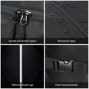 Sac à dos moto noir 40L avec bandes réfléchissantes - vue 6