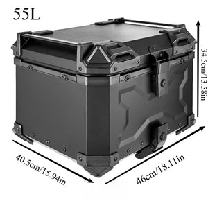 Top case en aluminium noir de 55 litres pour moto - vue 1